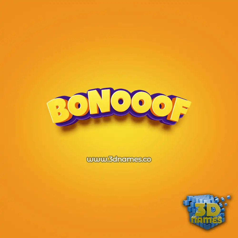 bonooof in Orange Toon style - 3D name wallpaper