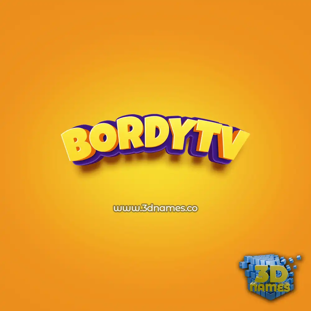 bordytv in Orange Toon style - 3D name wallpaper