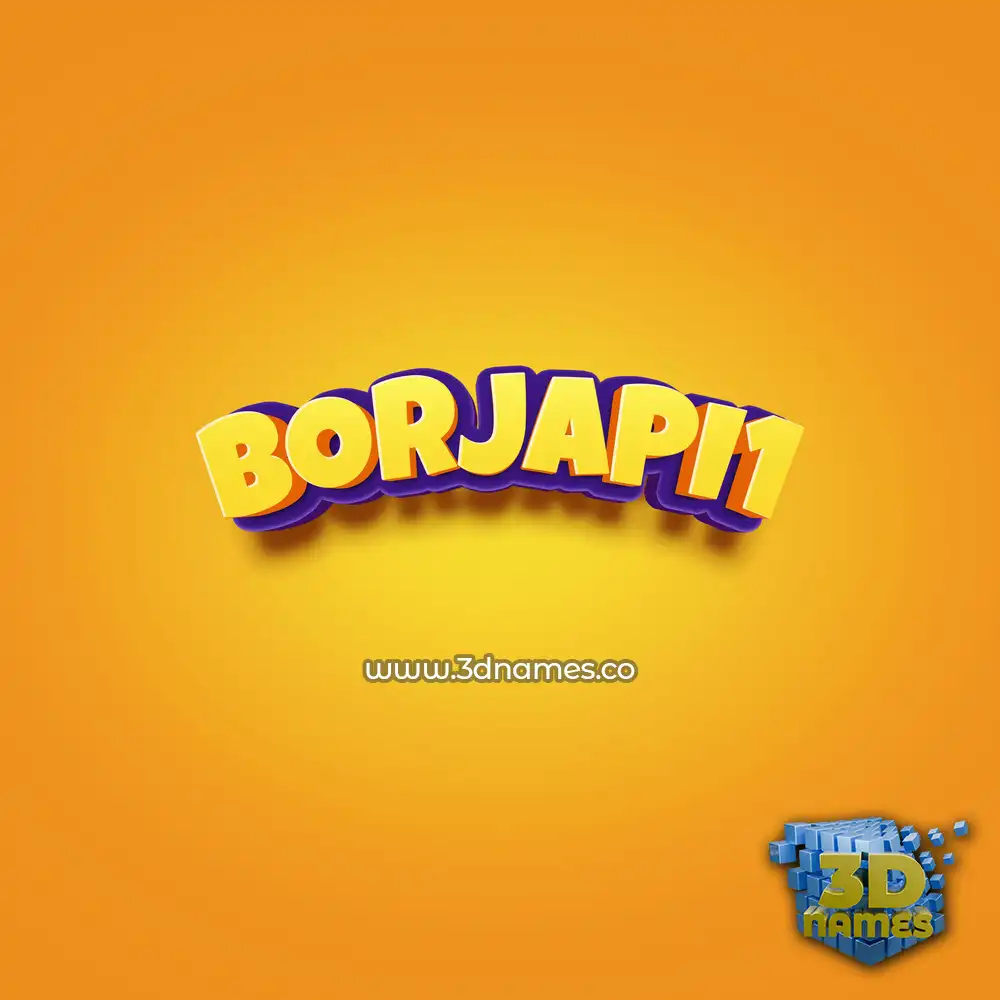 borjapi1 in Orange Toon style - 3D name wallpaper