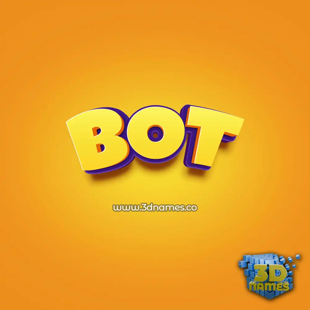 bot in Orange Toon style - 3D name wallpaper