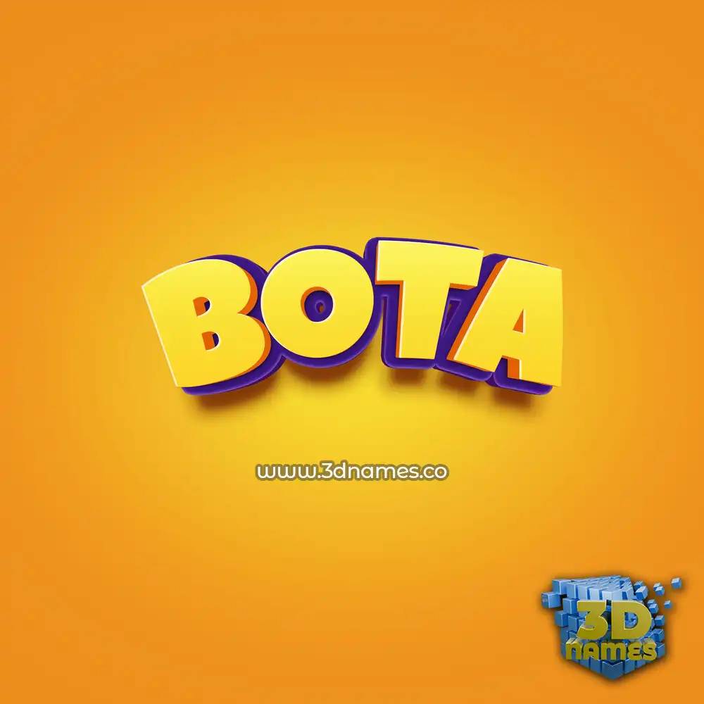 bota in Orange Toon style - 3D name wallpaper