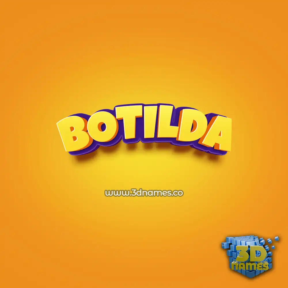 botilda in Orange Toon style - 3D name wallpaper