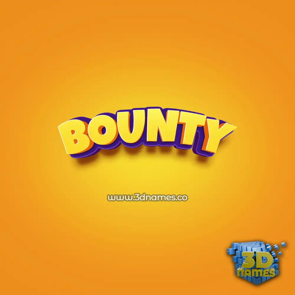 bounty in Orange Toon style - 3D name wallpaper