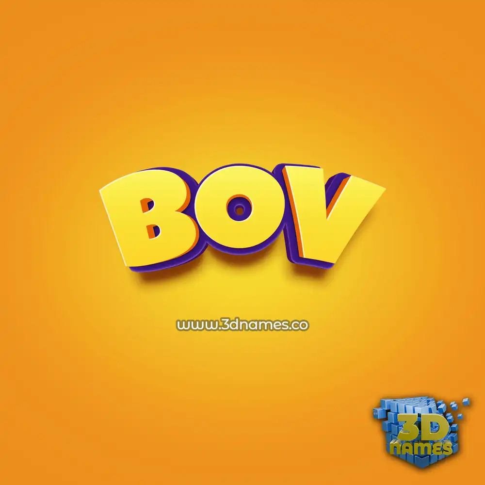 bov in Orange Toon style - 3D name wallpaper