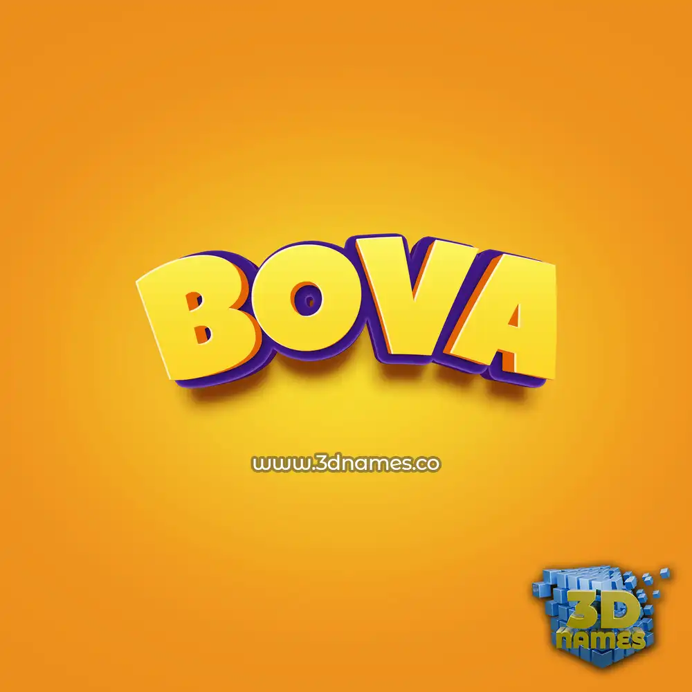 bova in Orange Toon style - 3D name wallpaper