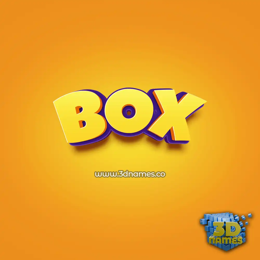 box in Orange Toon style - 3D name wallpaper