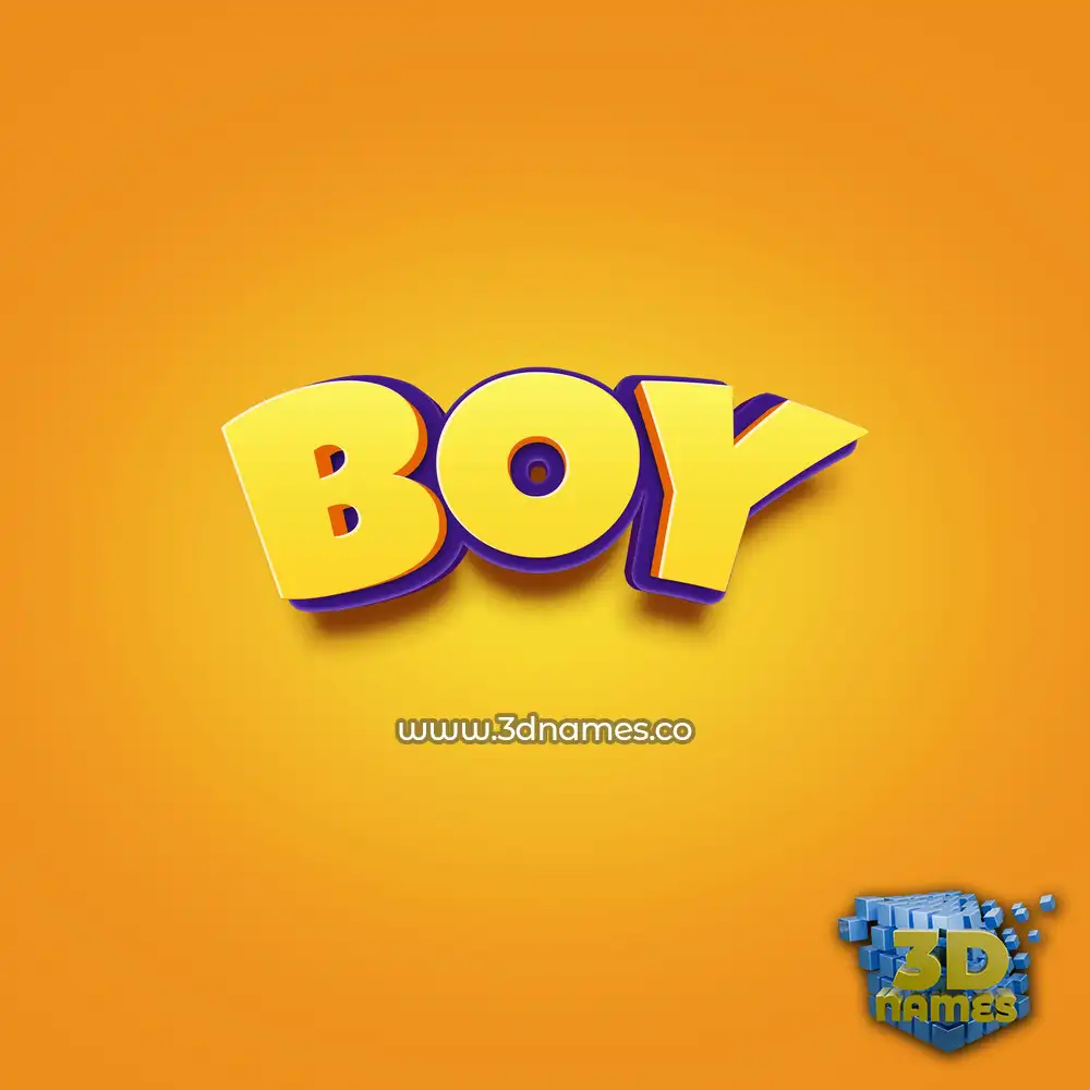 boy in Orange Toon style - 3D name wallpaper