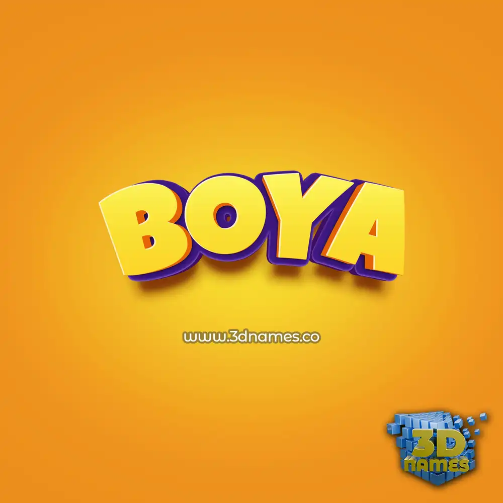 boya in Orange Toon style - 3D name wallpaper