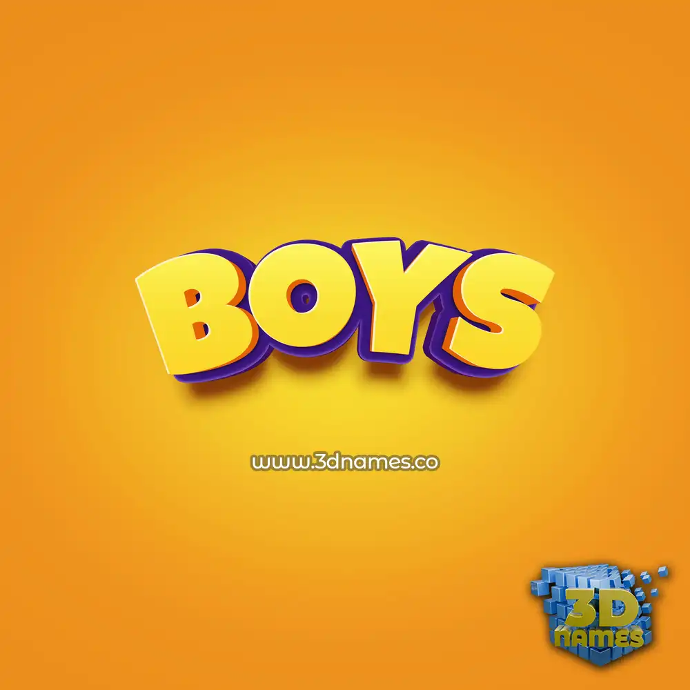 boys in Orange Toon style - 3D name wallpaper