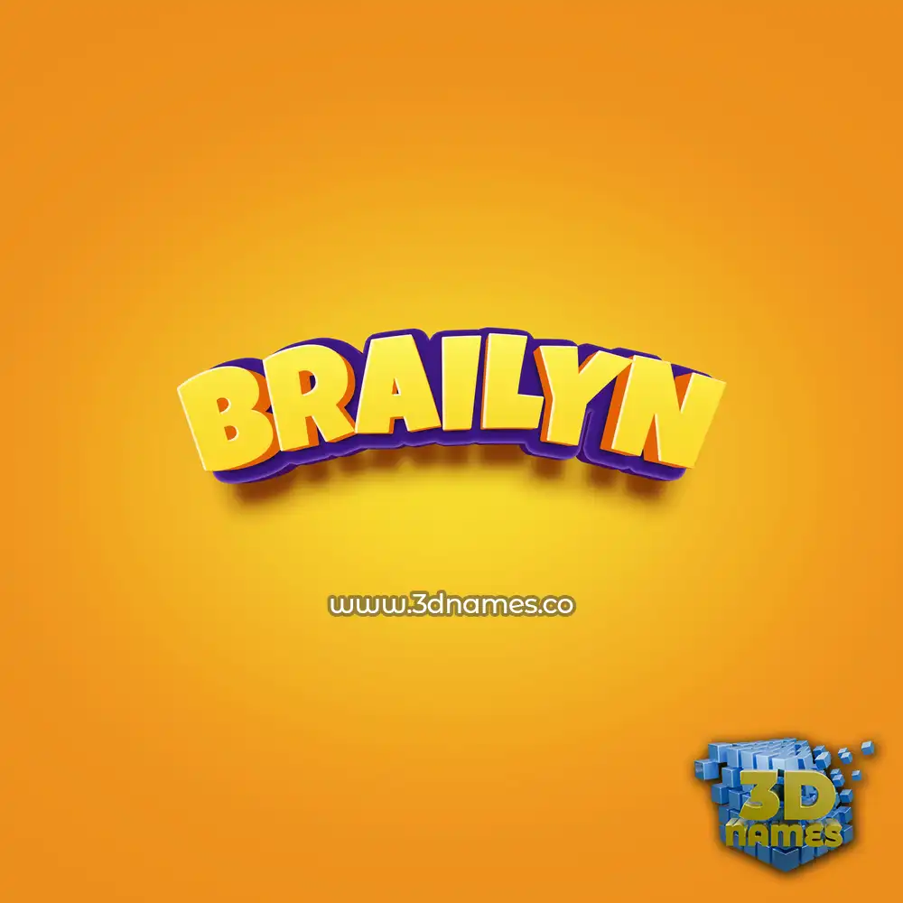 brailyn in Orange Toon style - 3D name wallpaper