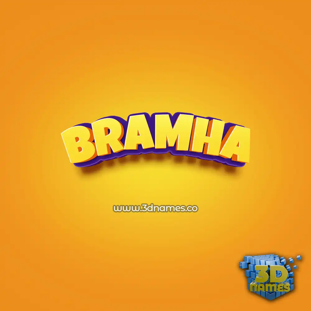 bramha in Orange Toon style - 3D name wallpaper