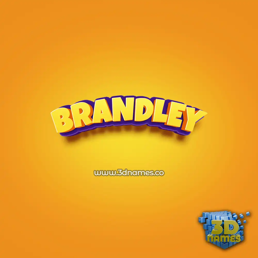 brandley in Orange Toon style - 3D name wallpaper