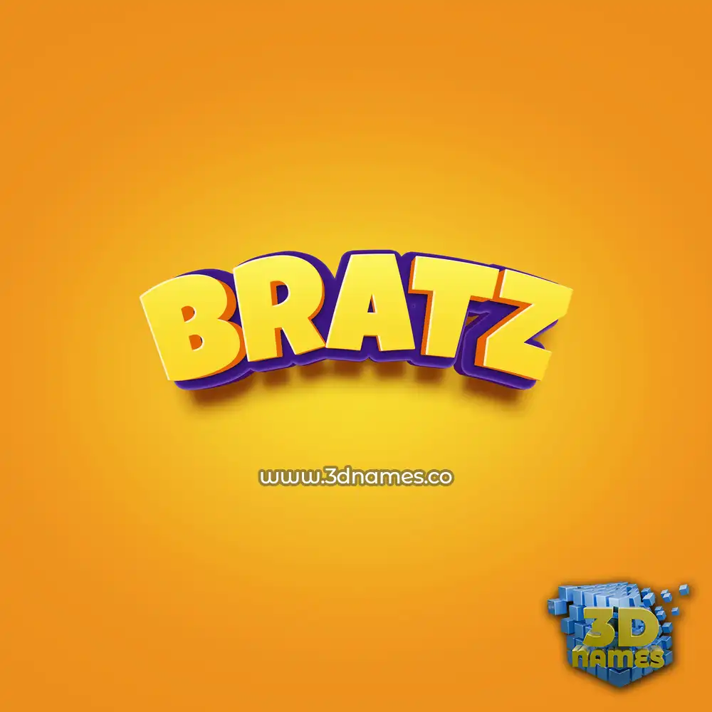 bratz in Orange Toon style - 3D name wallpaper