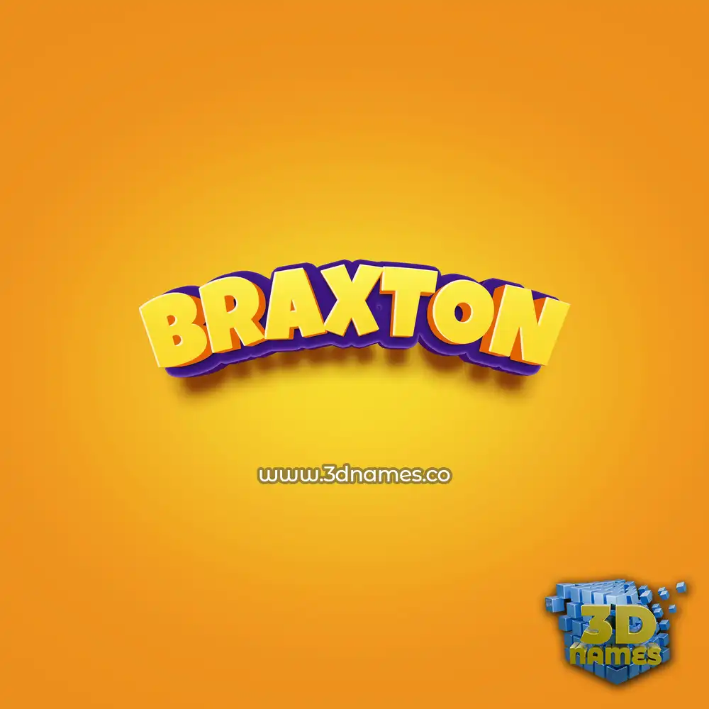 braxton in Orange Toon style - 3D name wallpaper