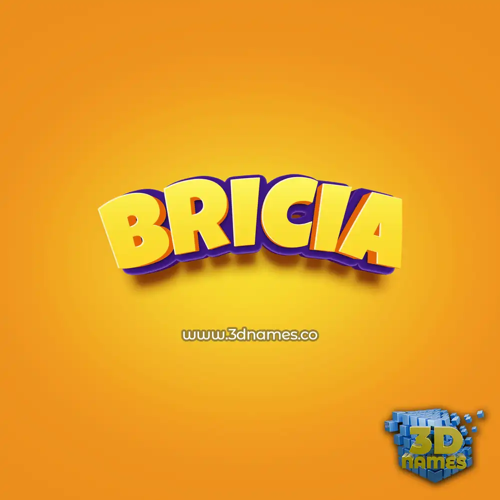 bricia in Orange Toon style - 3D name wallpaper
