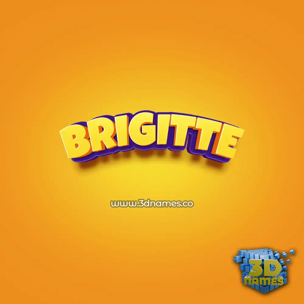 brigitte in Orange Toon style - 3D name wallpaper