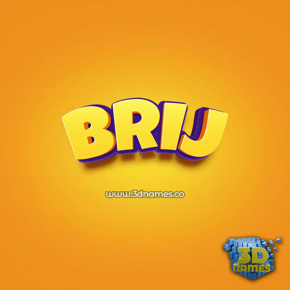 brij in Orange Toon style - 3D name wallpaper