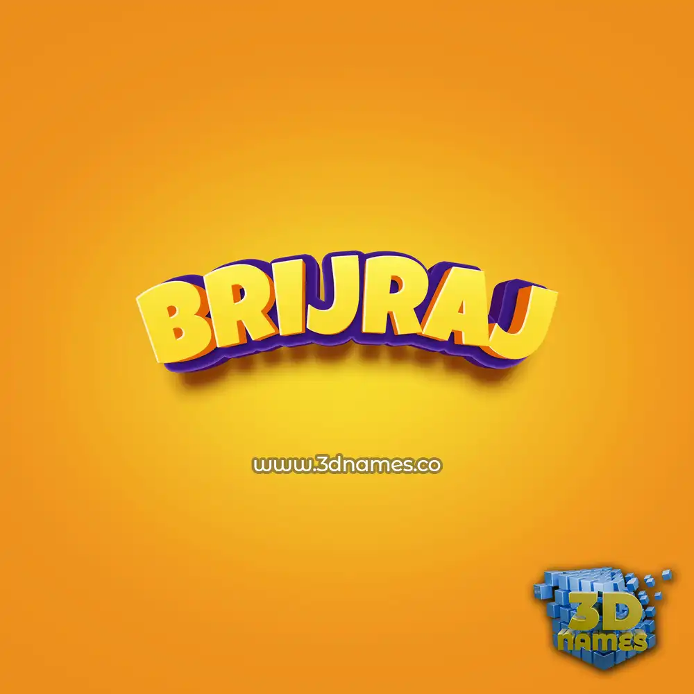 brijraj in Orange Toon style - 3D name wallpaper