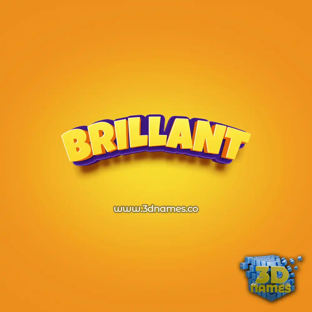 brillant in Orange Toon style - 3D name wallpaper