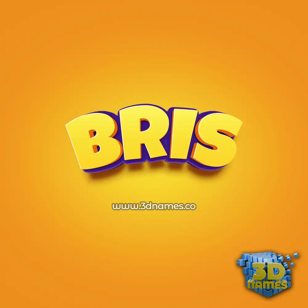 bris in Orange Toon style - 3D name wallpaper