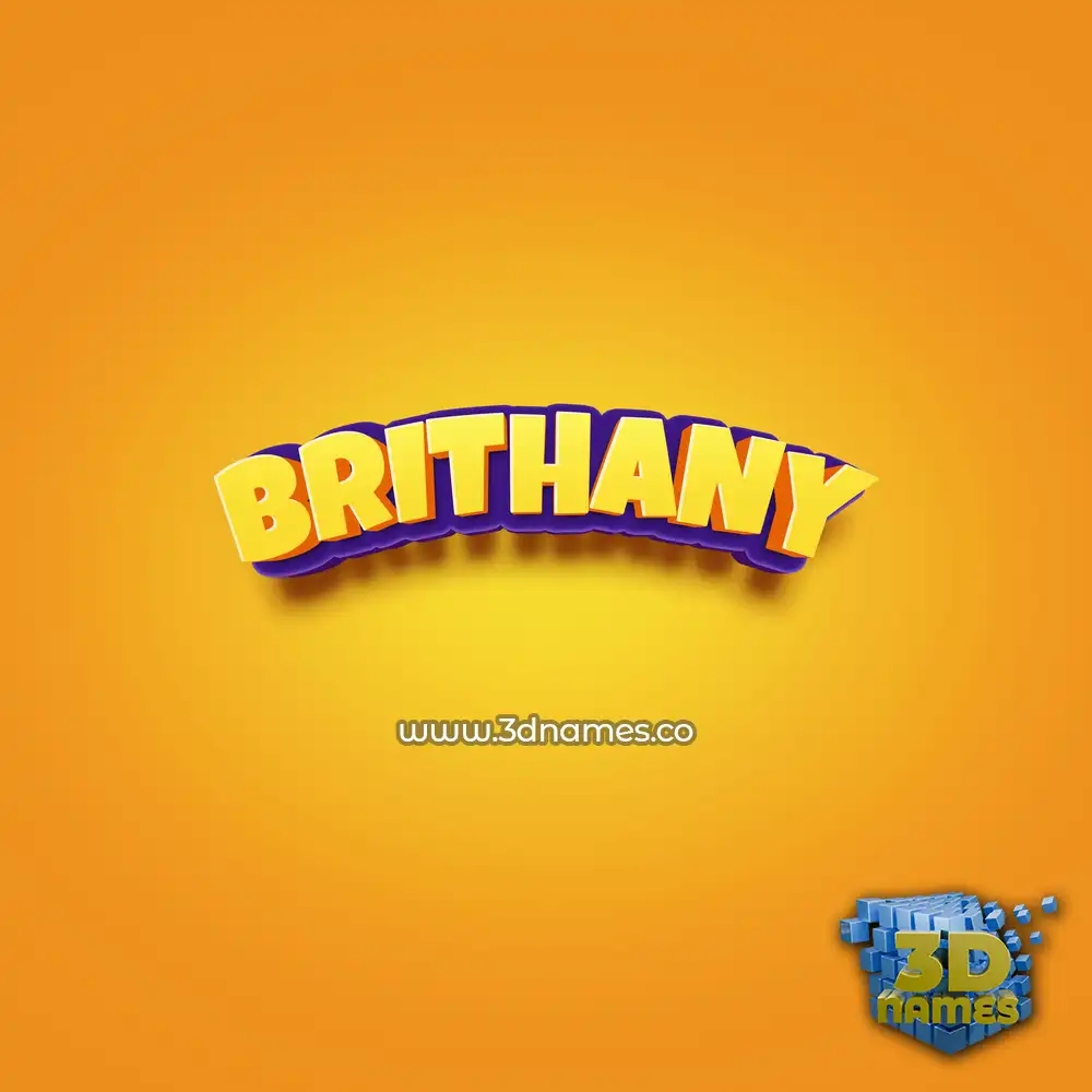 brithany in Orange Toon style - 3D name wallpaper