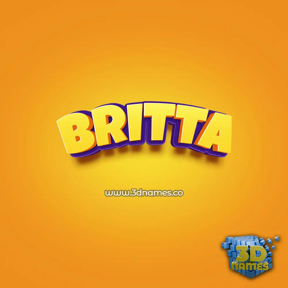 britta in Orange Toon style - 3D name wallpaper