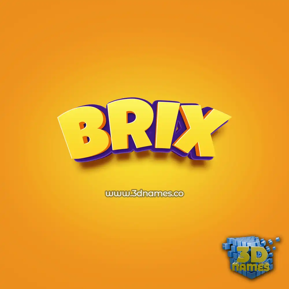 brix in Orange Toon style - 3D name wallpaper