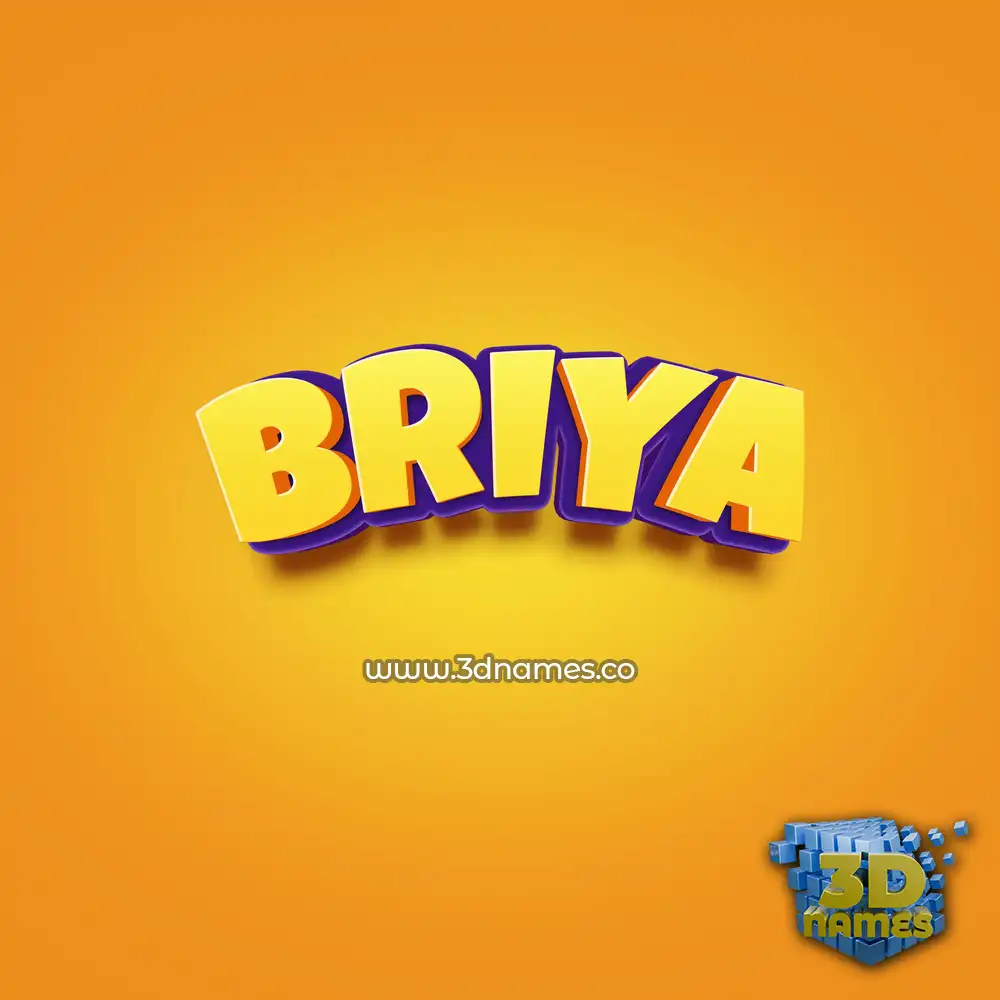 briya in Orange Toon style - 3D name wallpaper