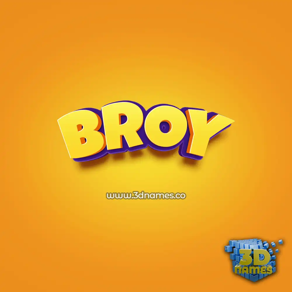broy in Orange Toon style - 3D name wallpaper