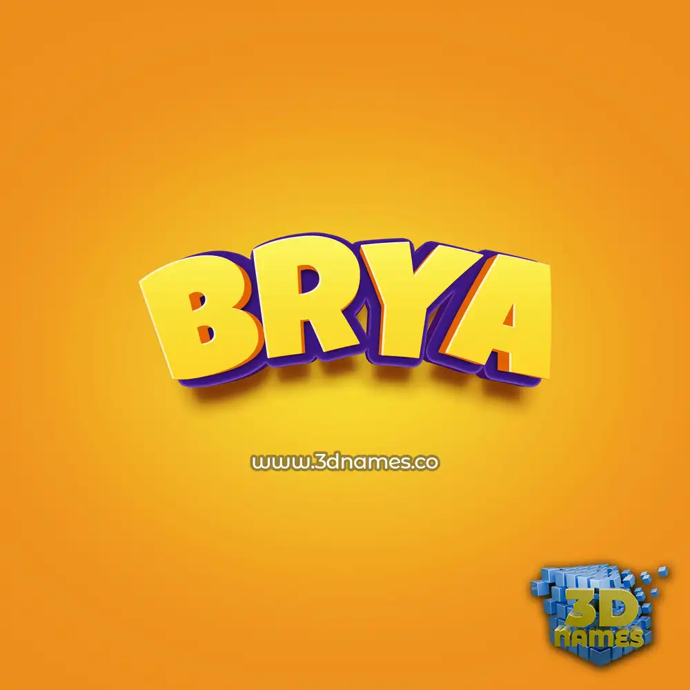 brya in Orange Toon style - 3D name wallpaper