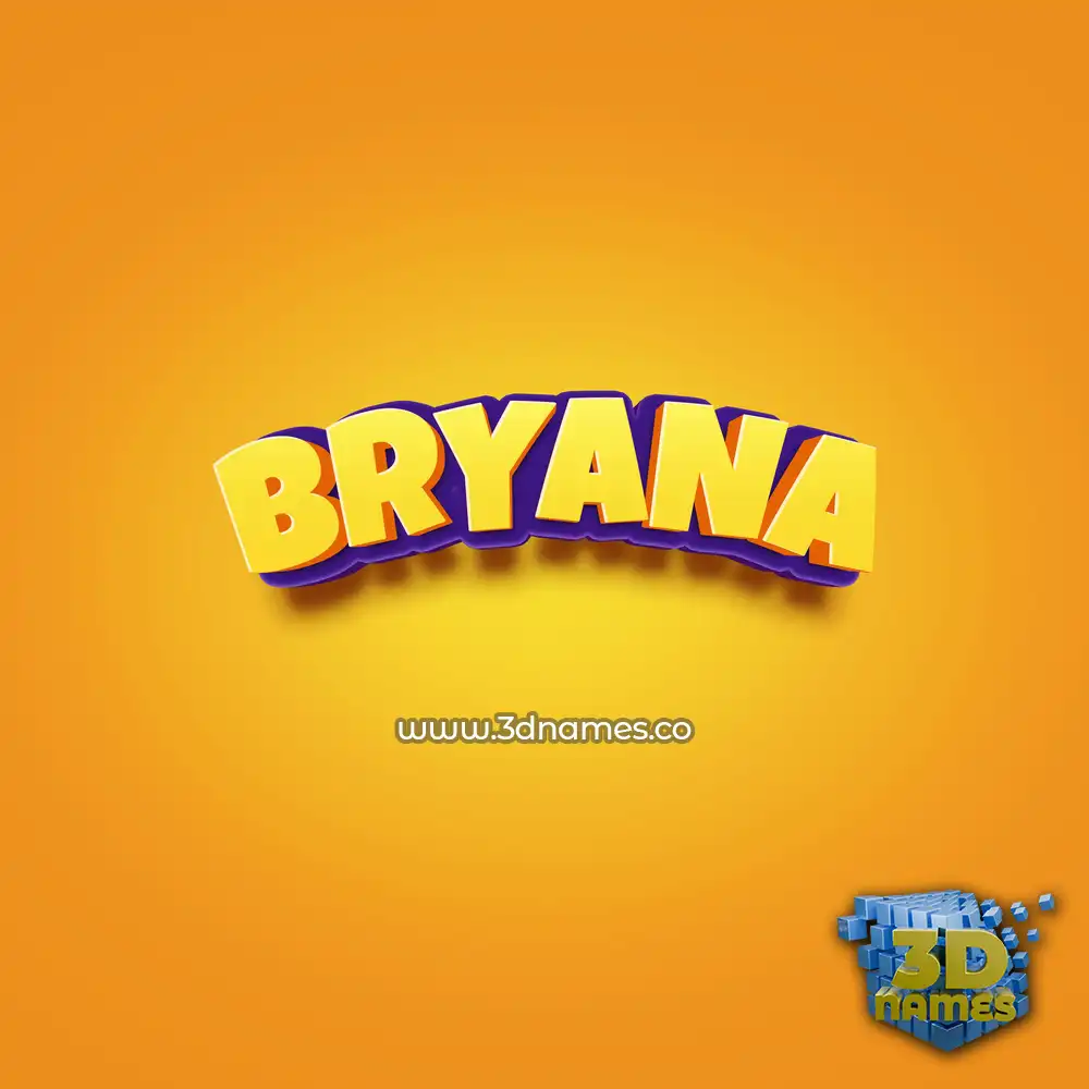 bryana in Orange Toon style - 3D name wallpaper