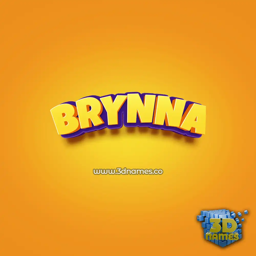 brynna in Orange Toon style - 3D name wallpaper