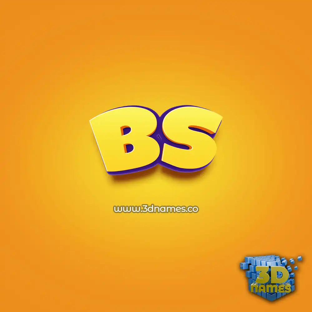 bs in Orange Toon style - 3D name wallpaper