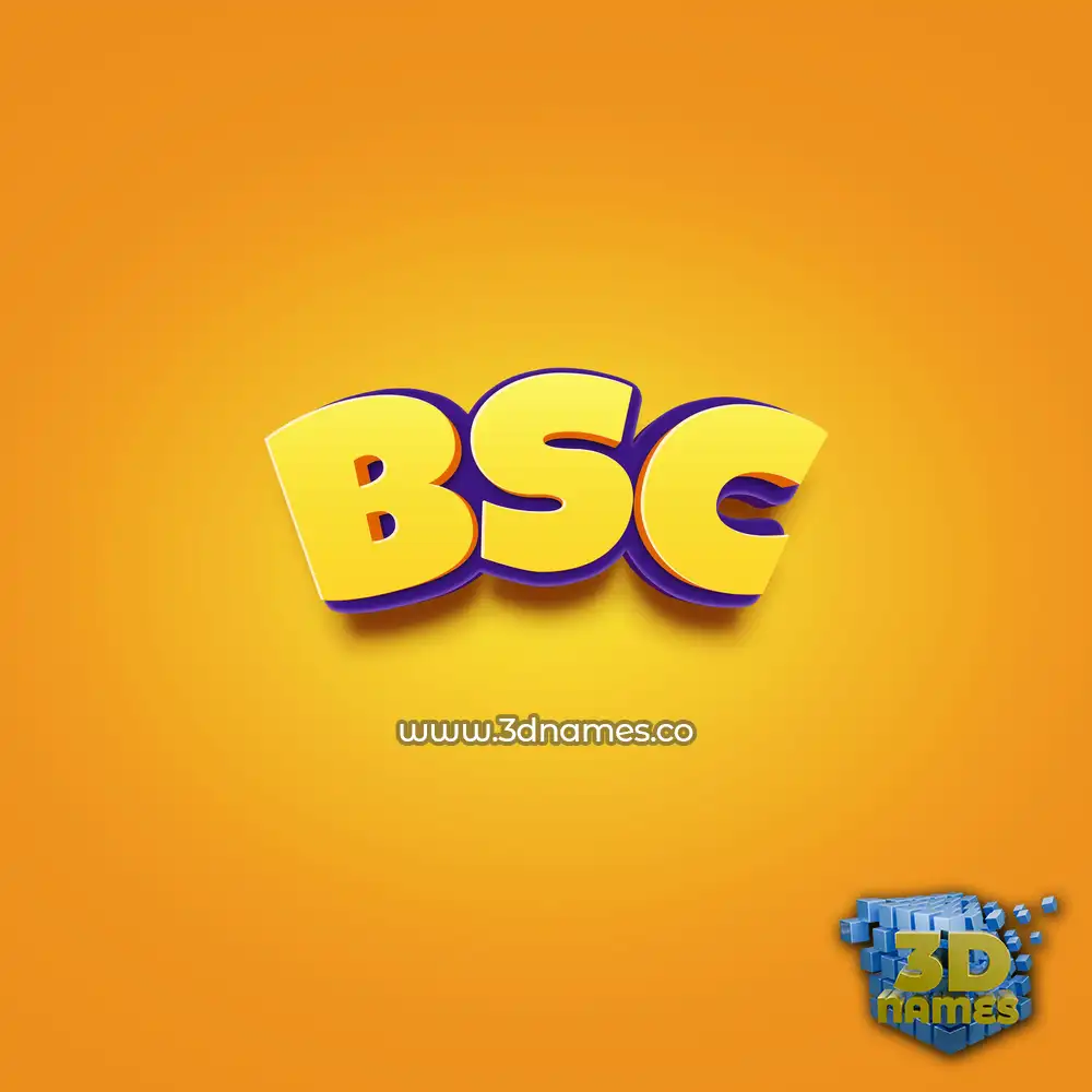 bsc in Orange Toon style - 3D name wallpaper