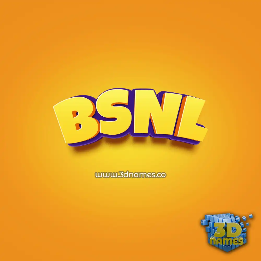 bsnl in Orange Toon style - 3D name wallpaper