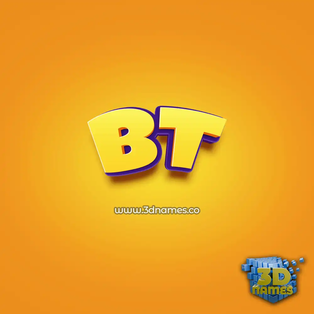 bt in Orange Toon style - 3D name wallpaper