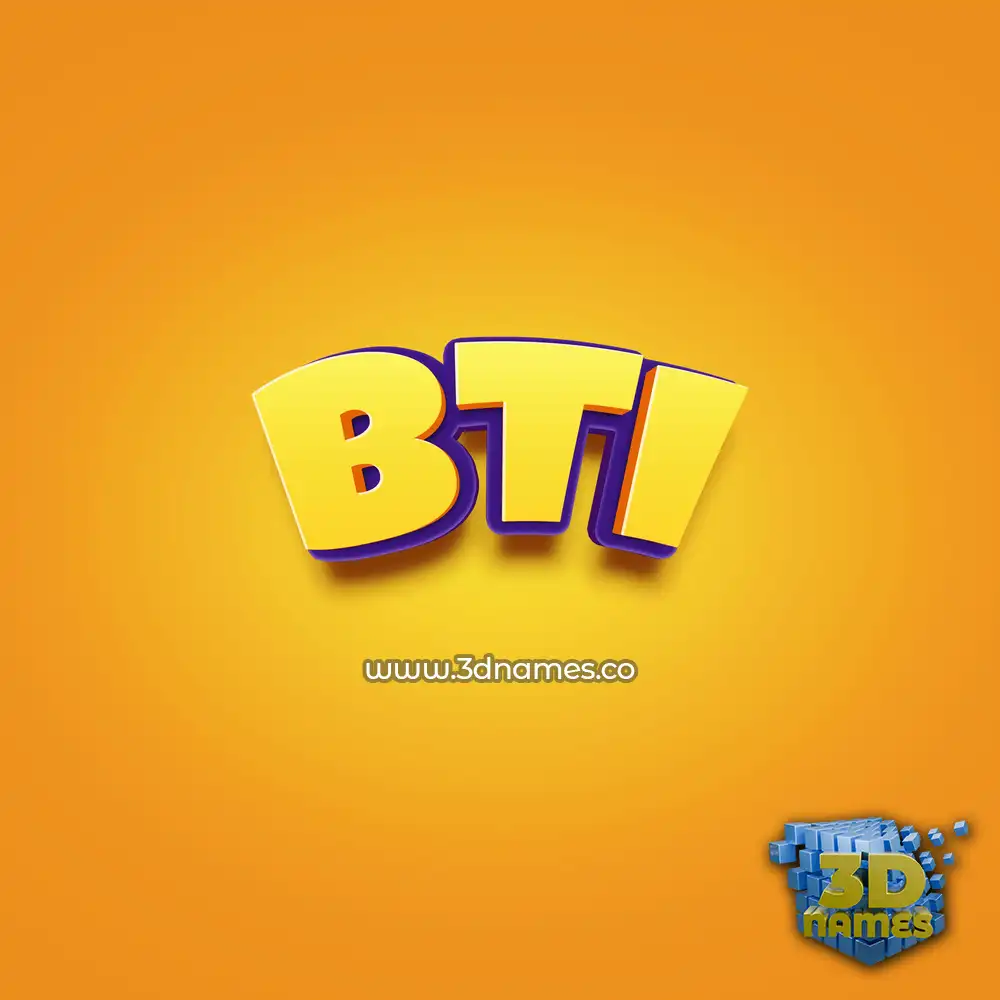 bti in Orange Toon style - 3D name wallpaper