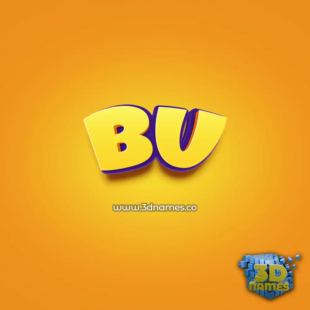 bu in Orange Toon style - 3D name wallpaper