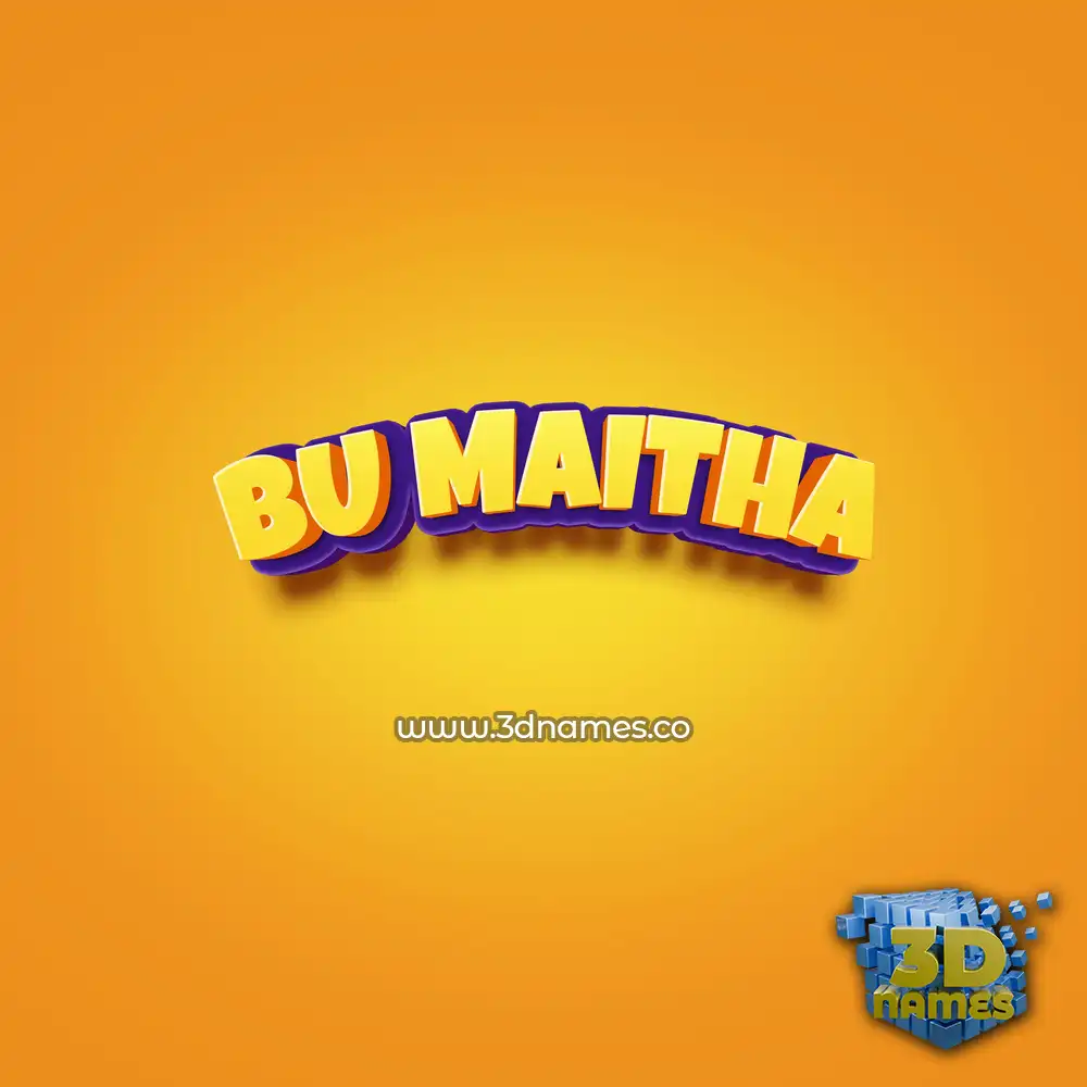 bu maitha in Orange Toon style - 3D name wallpaper