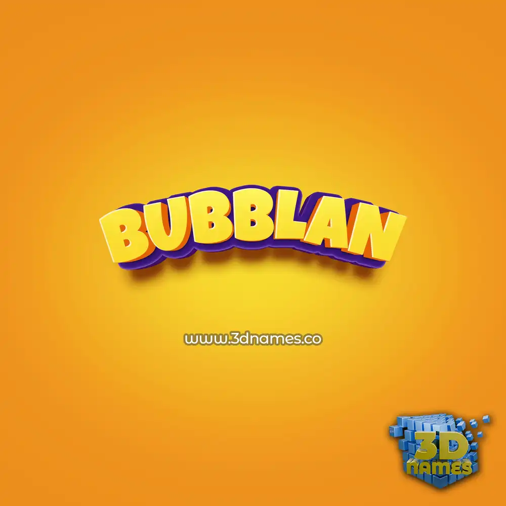 bubblan in Orange Toon style - 3D name wallpaper
