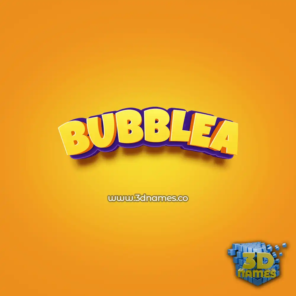 bubblea in Orange Toon style - 3D name wallpaper