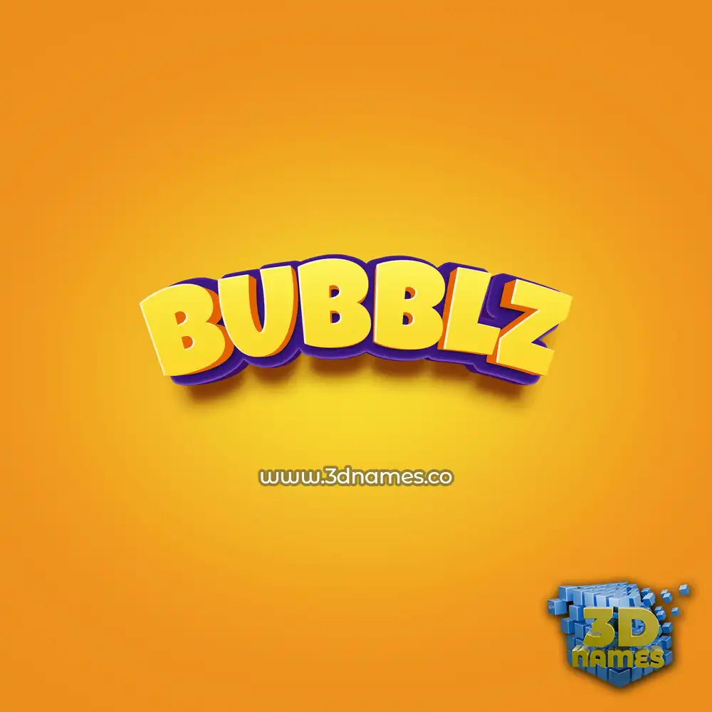 bubblz in Orange Toon style - 3D name wallpaper