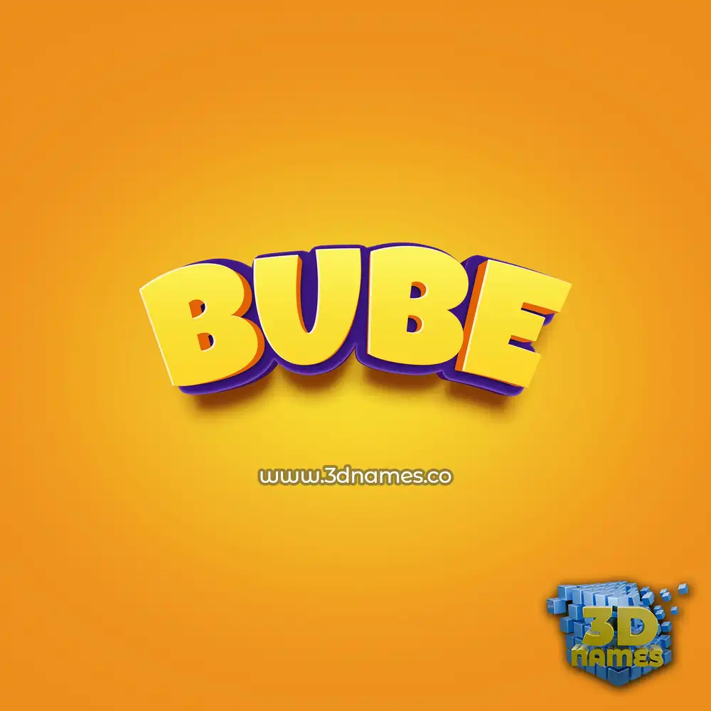 bube in Orange Toon style - 3D name wallpaper