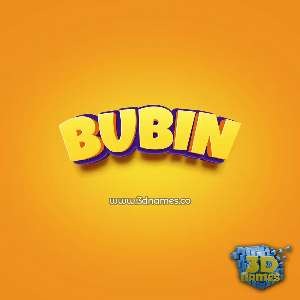 bubin in Orange Toon style - 3D name wallpaper