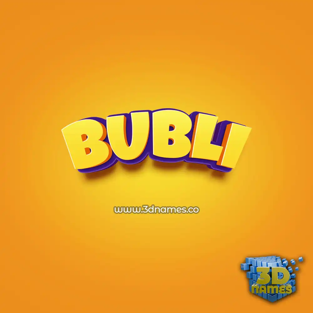 bubli in Orange Toon style - 3D name wallpaper