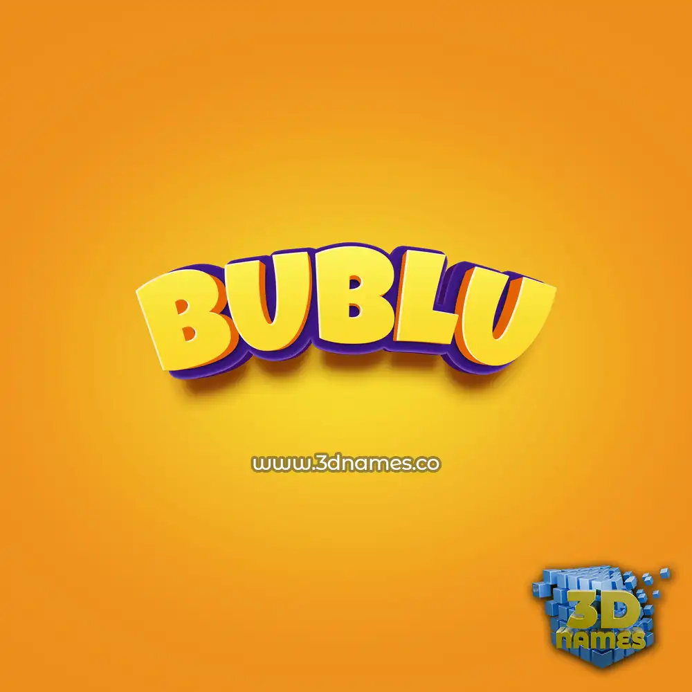 bublu in Orange Toon style - 3D name wallpaper
