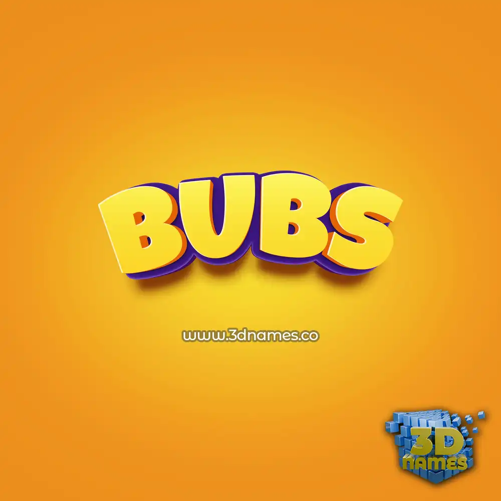 bubs in Orange Toon style - 3D name wallpaper