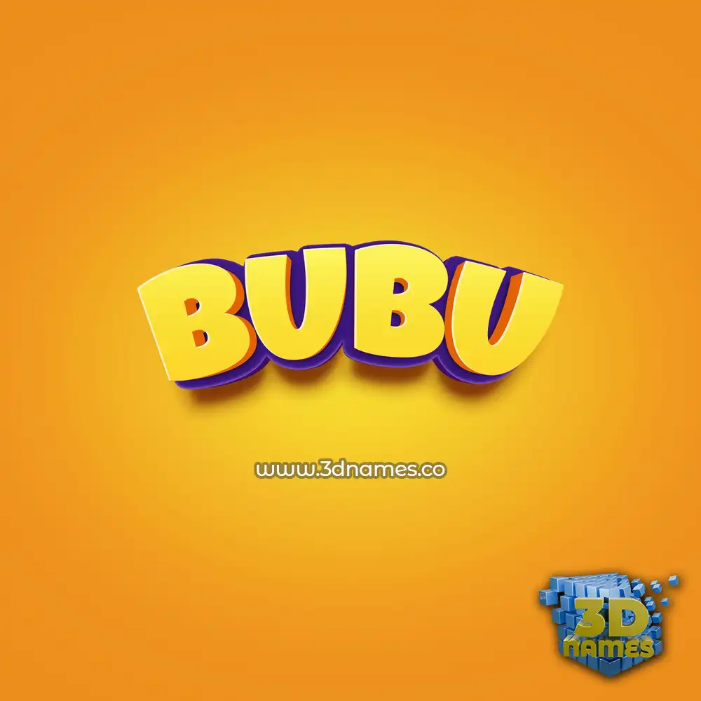 bubu in Orange Toon style - 3D name wallpaper