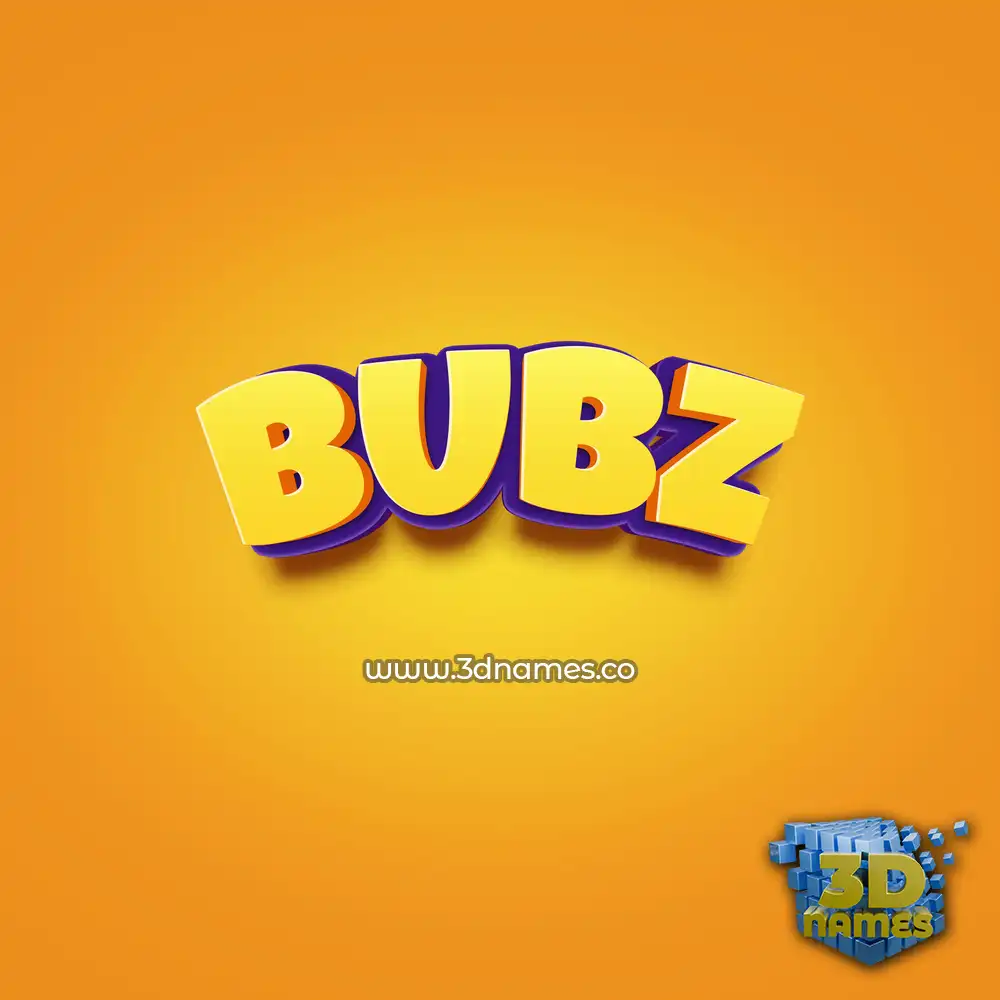 bubz in Orange Toon style - 3D name wallpaper