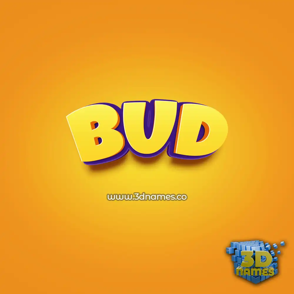 bud in Orange Toon style - 3D name wallpaper